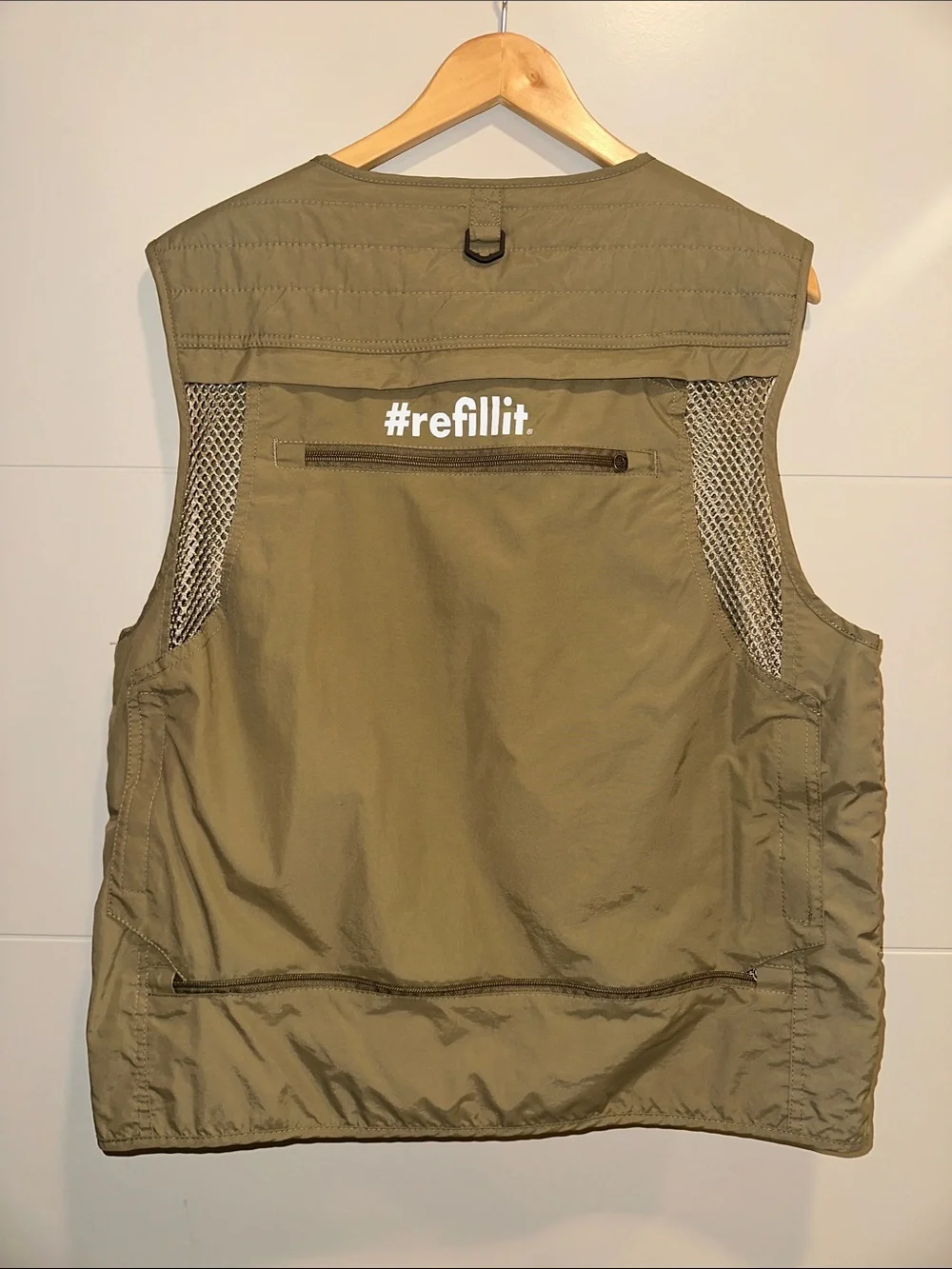 Olive Multi-Pocket Organizer Vest for Home Storage